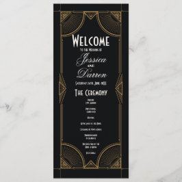 Bröllopsmeny 1920 Ceremoni Art Deco Detaljer Program