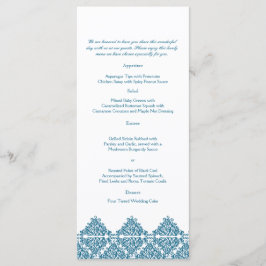 Bröllopsmeny för marockansk blå Damask Meny