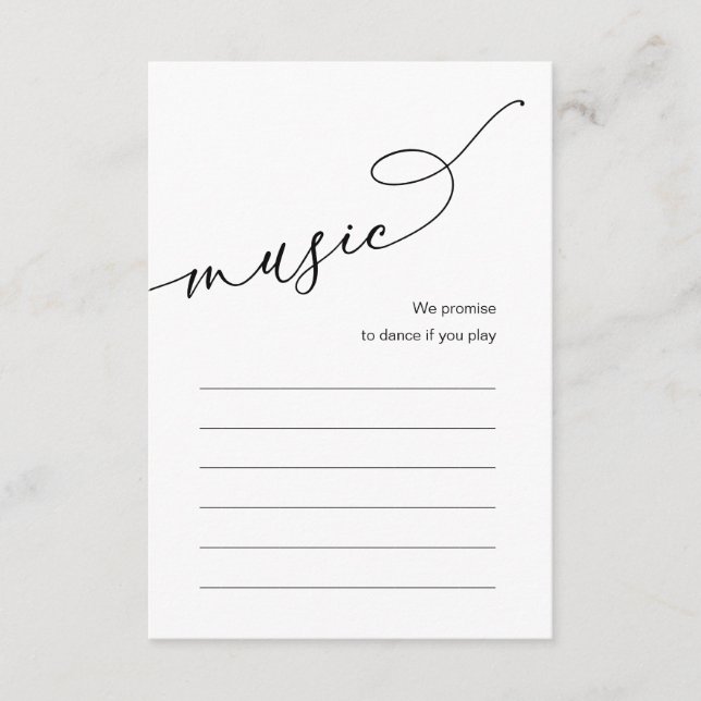 Bröllopsmiddagssång Musikalternativ Tilläggskort (Framsida)