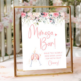 Bröllopsmimosa Bar skylt med rosa blommor