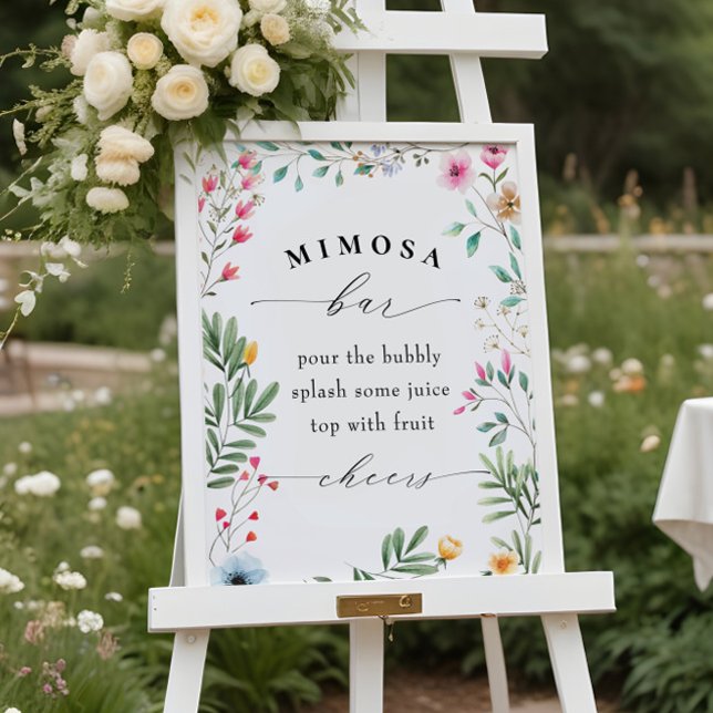Bröllopsmimosa Bar Skylt med Vilda Blommor för Bru (Skapare uppladdad)