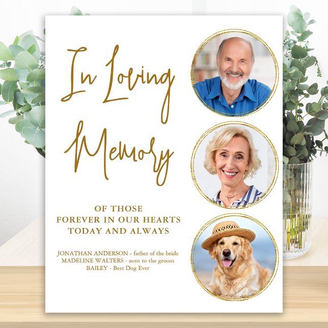 Bröllopsminnes Elegant Guld Kärleksfullt Minne Fot Poster (Skapare uppladdad)