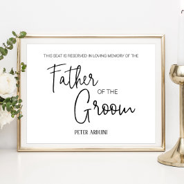 Bröllopsminnestavla Reserverad plats för brudgumme Poster