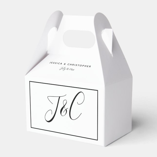Bröllopsmonogram Anpassade Namn Elegant Minimalist Presentaskar (Framsidan Sidan)