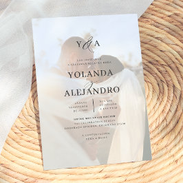 Bröllopsmonogram Eleganta Bröllopsinbjudningar med Inbjudningar