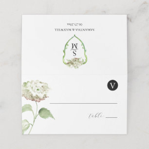 Bröllopsmonogram Hydrangea Eskortkort Placeringskort