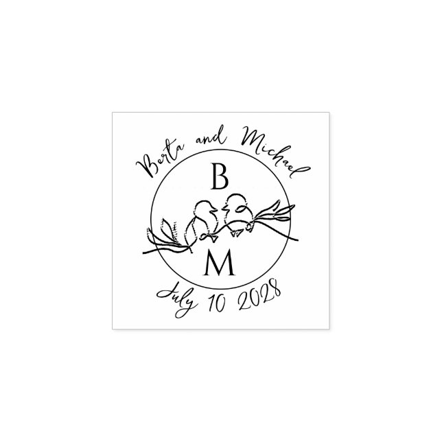 Bröllopsmonogram Stämpel (Tryck)