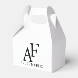 Bröllopsmonogram Svart och Vitt Elegant Gäst Presentaskar