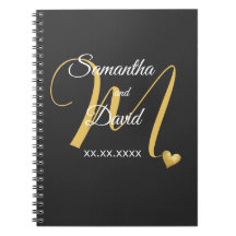 Bröllopsmonogramdesign med namn och datum