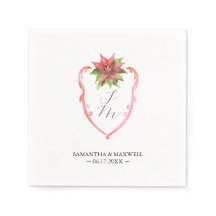 Bröllopsmonogramservetter Poinsettia