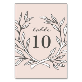 Bröllopsmottagning Bord Nummer Blush Rustic Krans Bordsnummer