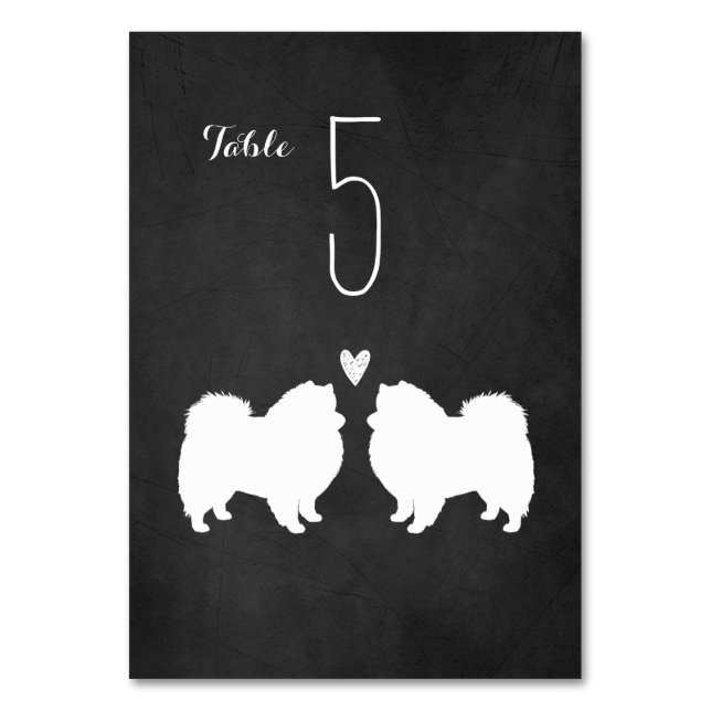 Bröllopsmottagning för amerikanska eskimo Hundar Bordsnummer (Framsidan)