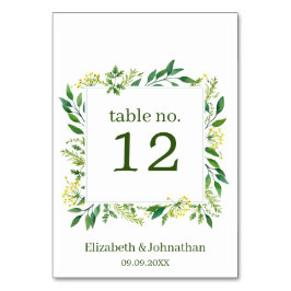 Bröllopsmottagning för botaniska Örter i vår Grönt Bordsnummer