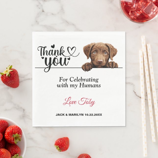 Bröllopsmottagning för Chesapeake Bay Retriever Ba Pappersservett (Insitu)