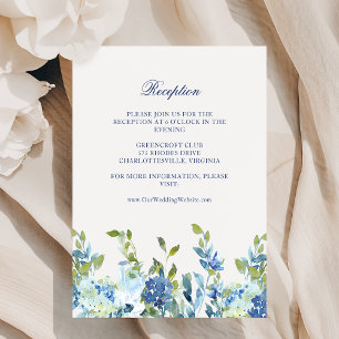 Bröllopsmottagning för Dusty Blue- och Navy Blommi Tilläggskort