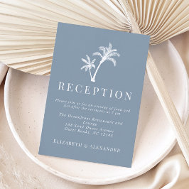 Bröllopsmottagning för Dusty Blue Tropical Handfla Tilläggskort