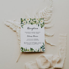 Bröllopsmottagning för Greenery White Blommigt-hös Tilläggskort
