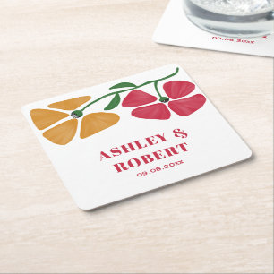 Bröllopsmottagning för ljus och färgstark nybörjar underlägg papper kvadrat