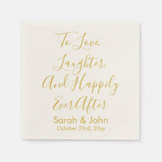 Bröllopsmottagning för Personlig i vitt Guld Pappersservett