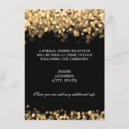 Bröllopsmottagning Guld Ljus Inbjudningar