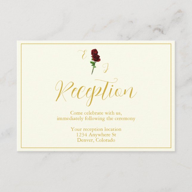 Bröllopsmottagning i Elfenbenskusten Guld Ro Tilläggskort (Framsida)