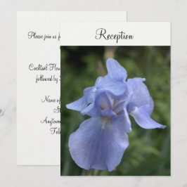 Bröllopsmottagning med Periwinkle Iris Blommor Inbjudningar
