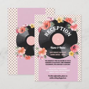 Bröllopsmottagning Musik Skiva Bröllopsblommor 195 Tilläggskort