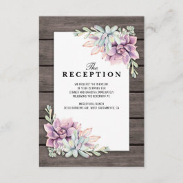 Bröllopsmottagning Rustik Sukkulent Blomster Tilläggskort