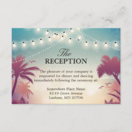 Bröllopsmottagning Sommarsträngljus Palmträd Tilläggskort