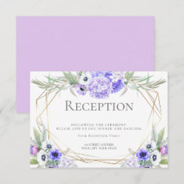 Bröllopsmottagning | Violett Anemon Blomsterbukett Inbjudningar