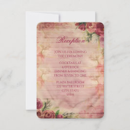 Bröllopsmottagningskort med akvarellrosor inbjudningar