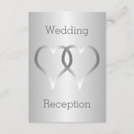 Bröllopsmottagningskortet Silver Hearts Tilläggskort