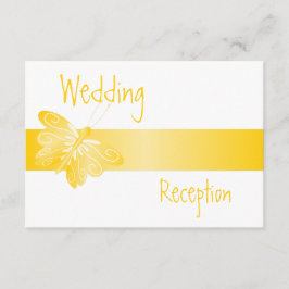 Bröllopsmottagningskortets Gult-fjäril Tilläggskort