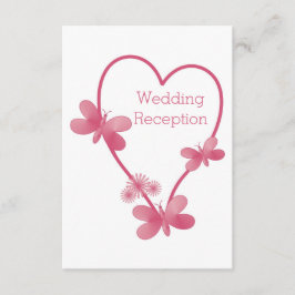 Bröllopsmottagningskortets Rosa Heart Tilläggskort