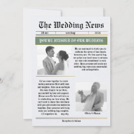 Bröllopsnyheter Vintage Tidning Bröllop  Inbjudningar