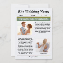 Bröllopsnyheter Vintage Tidningsbröllop  Inbjudningar
