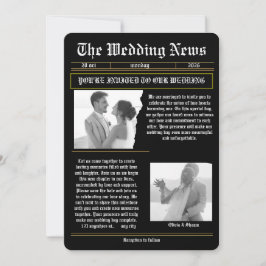 Bröllopsnyheter Vintage Tidningsbröllop  Inbjudningar