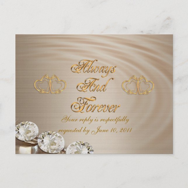 Bröllopsorresponskort Inbjudan Vykort (Framsida)