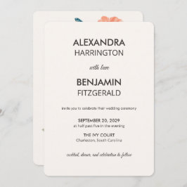 Bröllopspåfågel Botanisk | Vintage Blommig Konst Inbjudningar