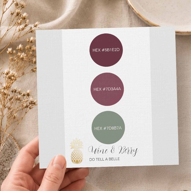 Bröllopspalett med vin och bär inbjudningar (Wine berry fall wedding colors with sage green)