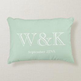 Bröllopspar årsdag monogram initial accent prydnadskudde