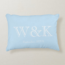 Bröllopspar årsdag monogram initial accent prydnadskudde