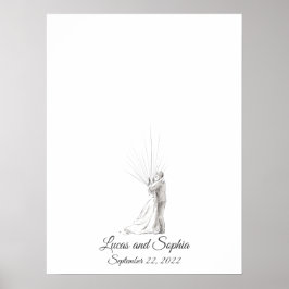 Bröllopspar Fingeravtryck Gästbok Poster
