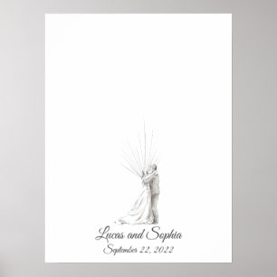Bröllopspar Fingeravtryck Gästbok Poster