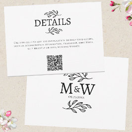 Bröllopspar Monogram Initialer Detaljer QR-kort OSA Kort