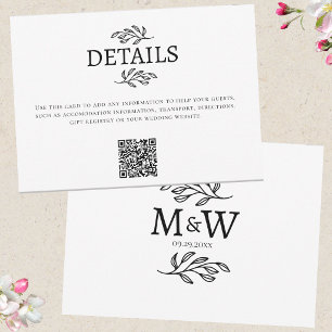 Bröllopspar Monogram Initialer Detaljer QR-kort OSA Kort