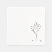 Bröllopspar på en Martini Cocktailserviett