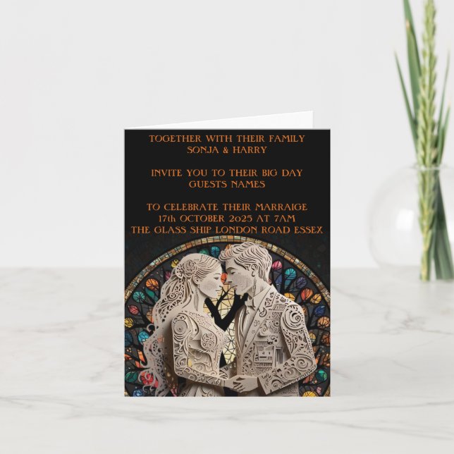 Bröllopspar personlig  meddelande (Framsida)