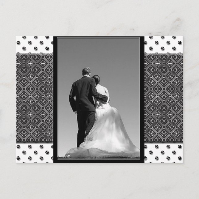 Bröllopspar Spara Datum-kort Meddelande Vykort (Framsida)