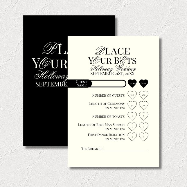 Bröllopsplats Sätt Era Odds Redigerbar Mall Bordsnummer (Wedding Place Your Bets Editable Template Table Number)